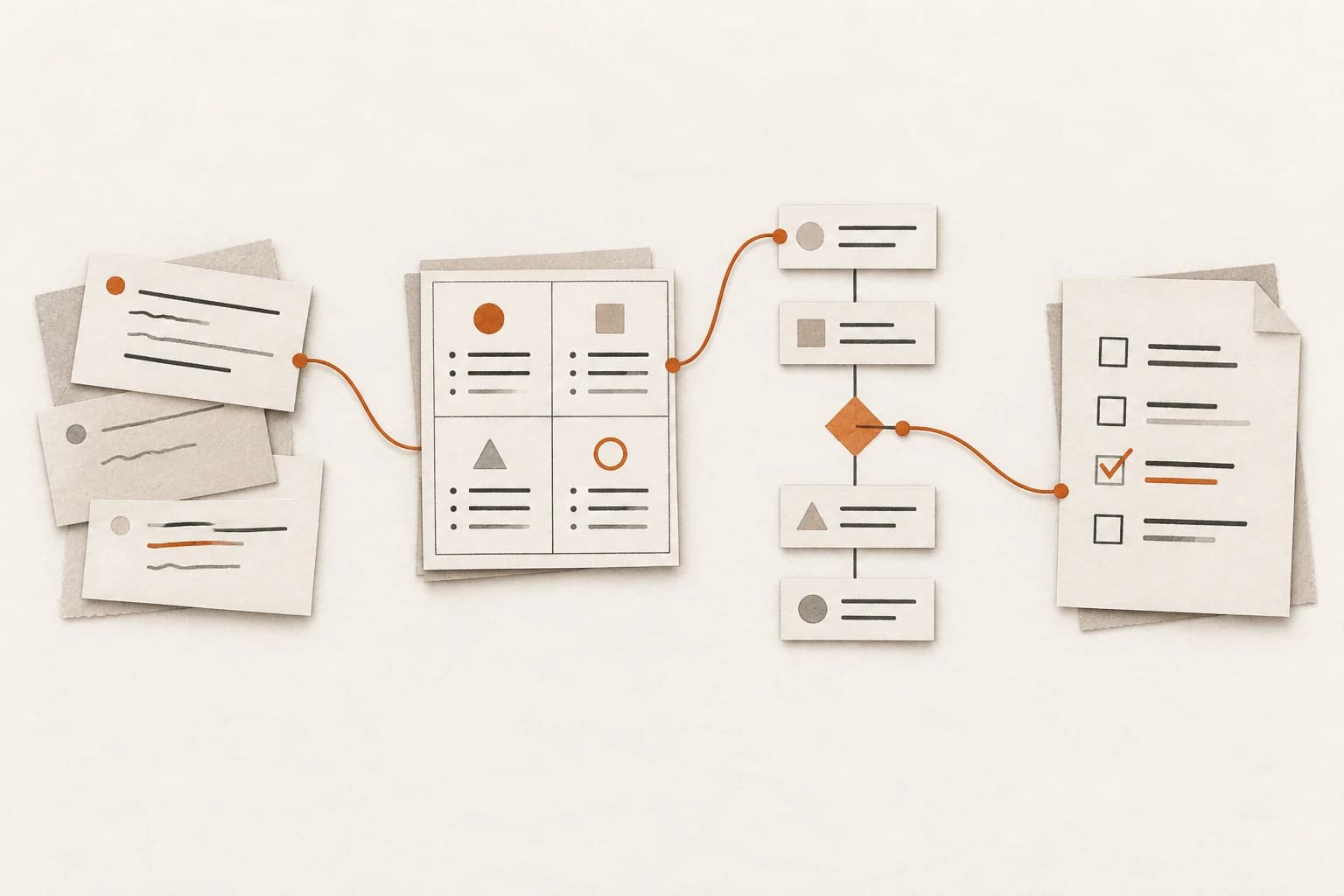 An illustration about structured information and workflows